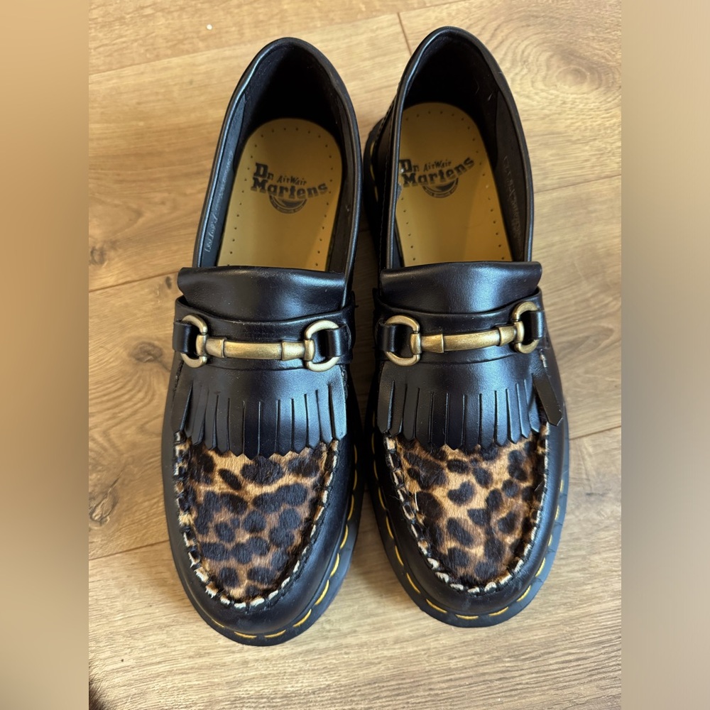 NEW Dr. Martens Adrian Snaffle Leopard Loafers. Run big- more like 9.5 wide